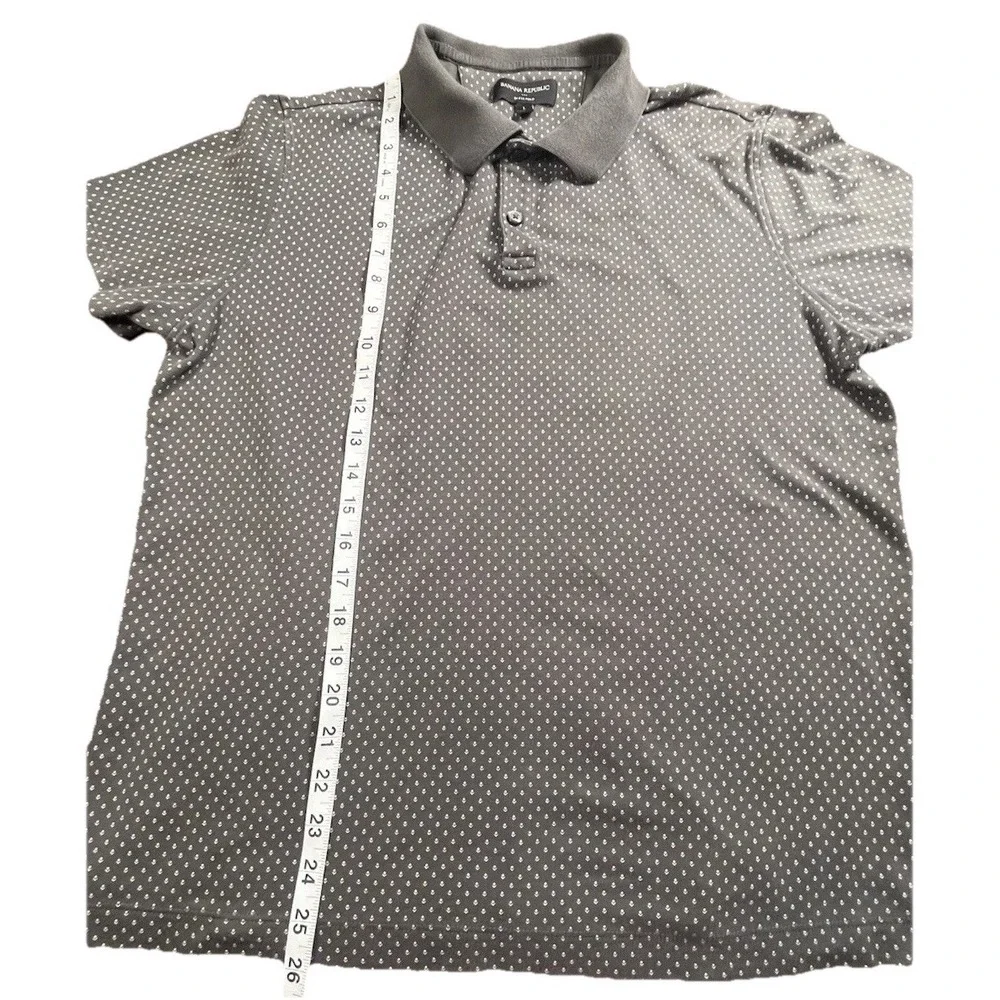 Banana Republic Dress Polo Shirt Men's Size Large Short Sleeve Casual Dark‎ Gray